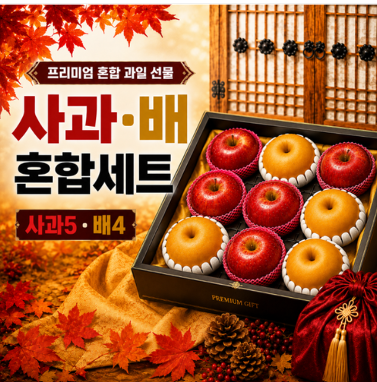 [백화점납품용] 프리미엄 사과 배 혼합 추석선물세트 3.5kg (사과5+배4)