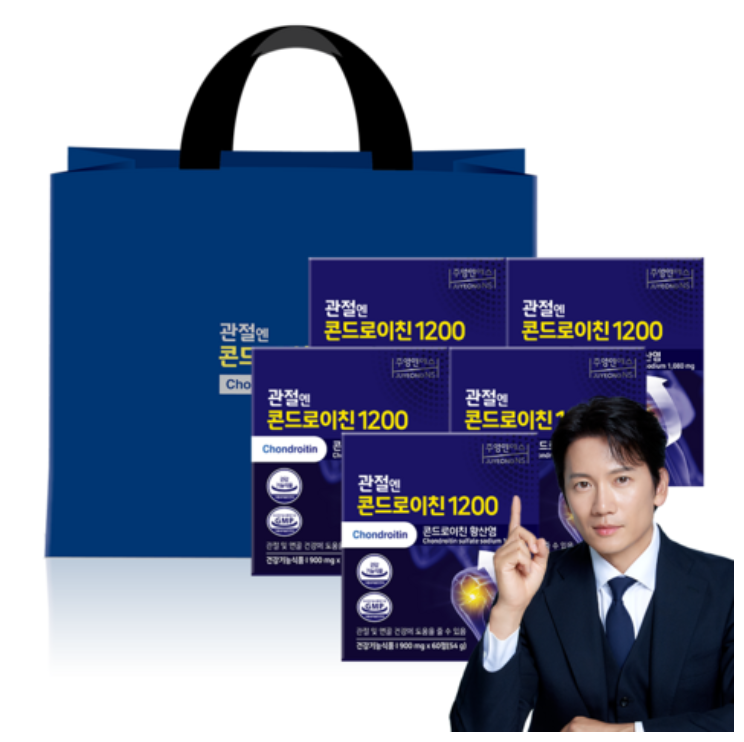 관절엔 콘드로이친 (5개월분) 선물세트 (쇼핑백 포함), 5개, 60정