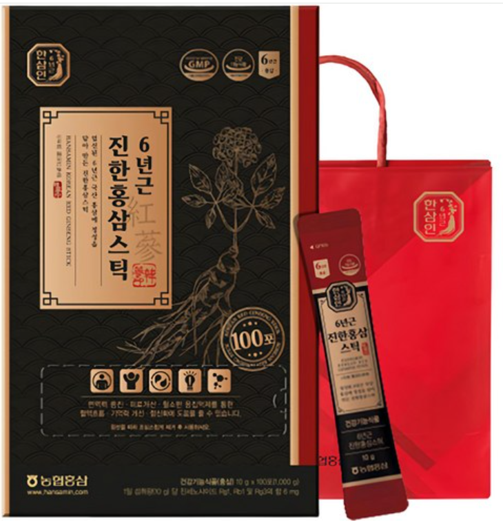 한삼인 6년근 진한홍삼스틱 + 쇼핑백, 1kg, 1개