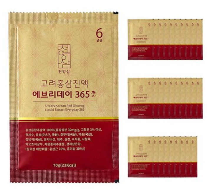 천양삼 6년근 고려홍삼진액 에브리데이 365 30포, 1개, 2.1kg
