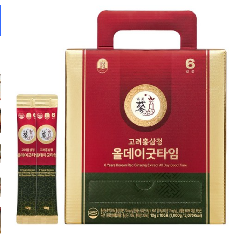 풍년보감 6년근 고려홍삼정 올데이굿타임 스틱 100p 제품 이미지