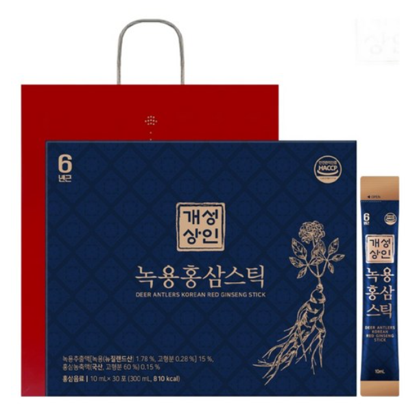 개성상인 녹용 홍삼 스틱 + 쇼핑백, 300ml, 1세트